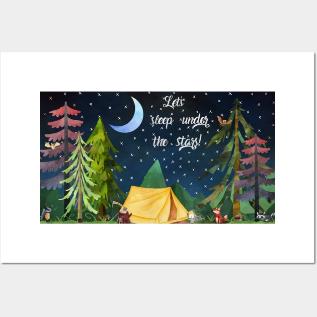 Let's sleep under the stars! Wall Art by NixieNoo